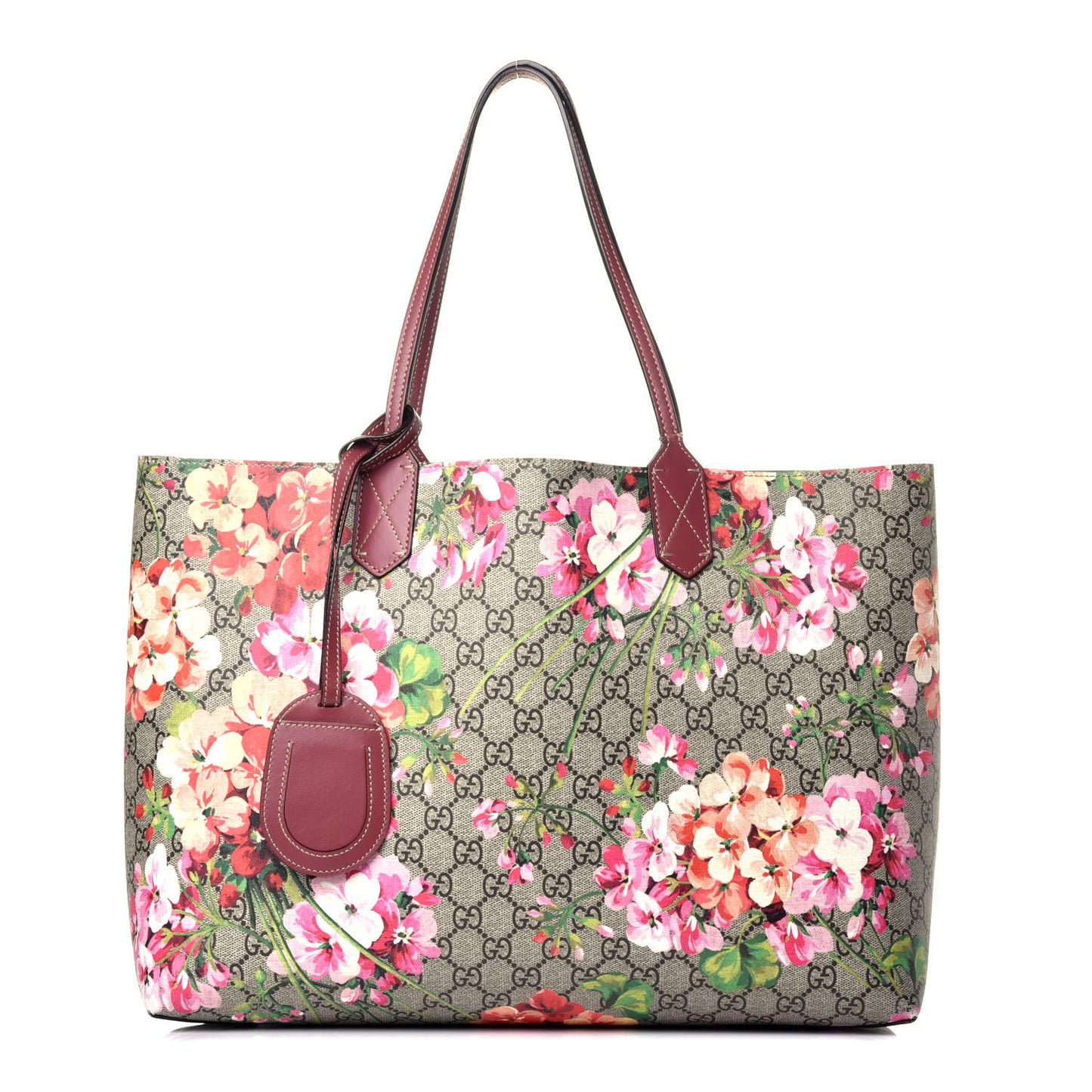 GG Supreme Monogram Blooms Medium Reversible Tote Beige Multicolor Dry Rose