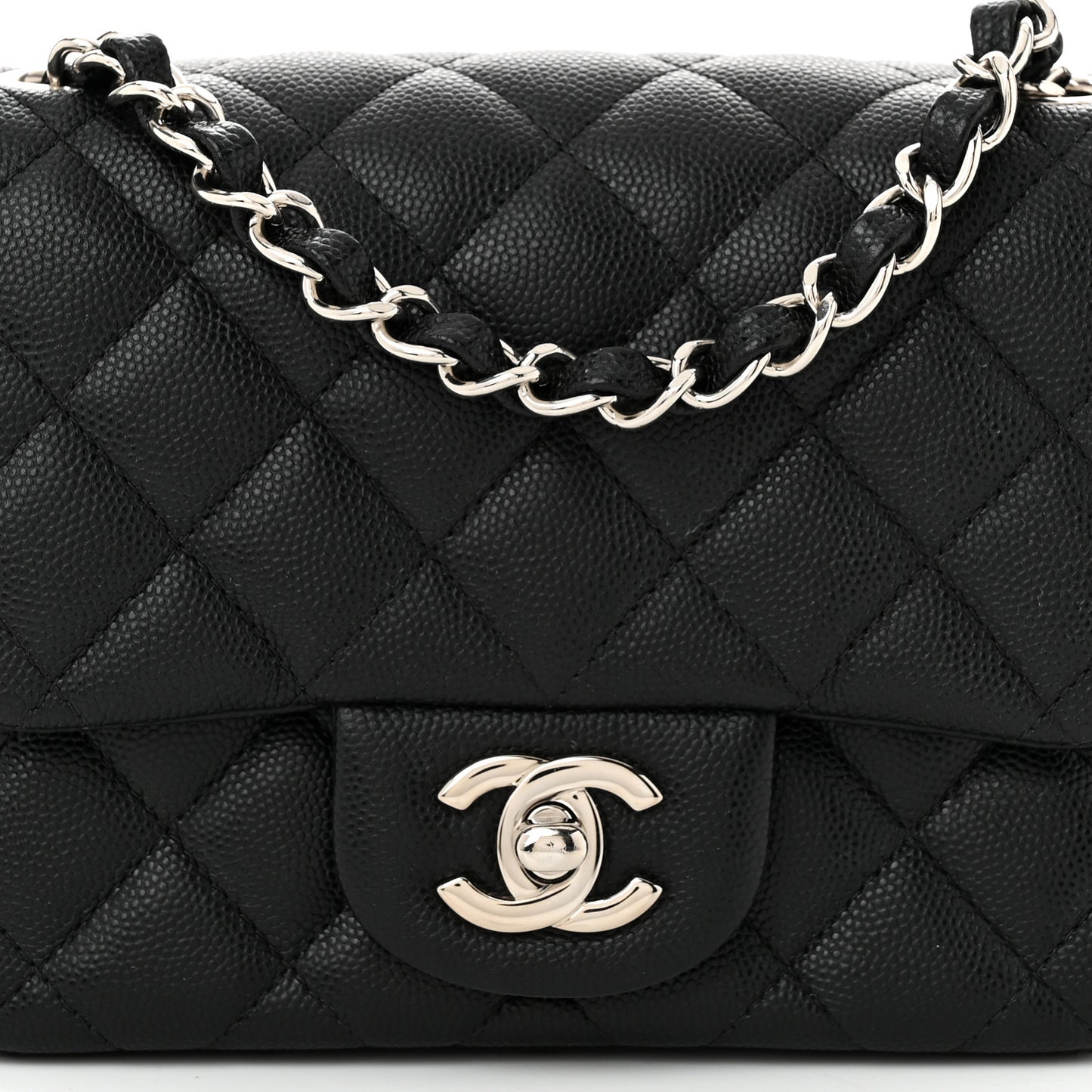 Caviar Quilted Mini Square Flap Black
