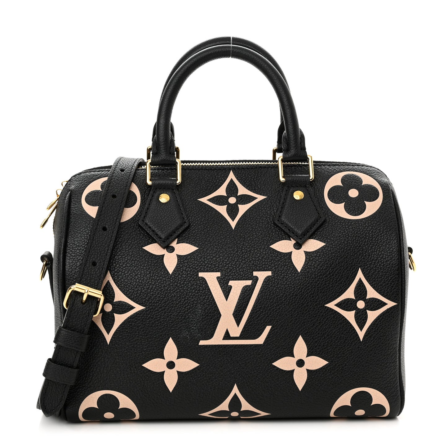 Empreinte Monogram Giant Speedy Bandouliere 25 Black Beige