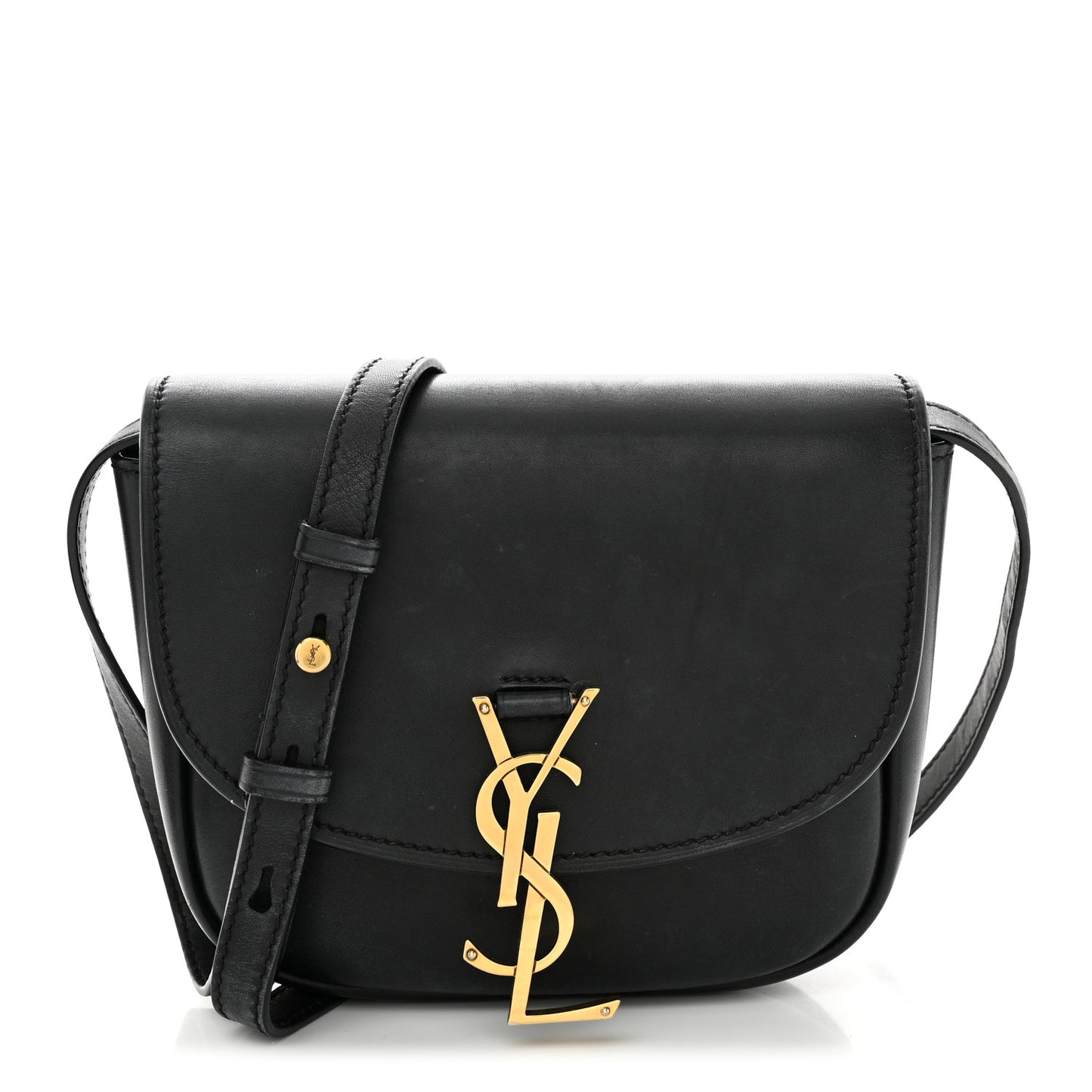 Smooth Calfskin Classic Monogram Small Kaia Satchel Black