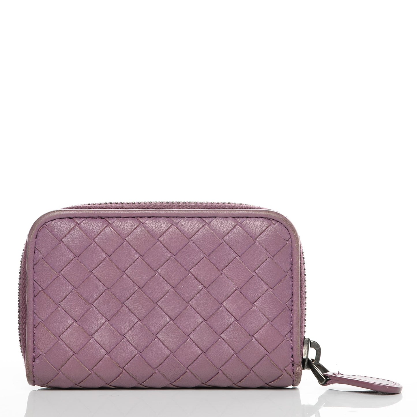 Nappa Intrecciato Zip Around Coin Purse Peony