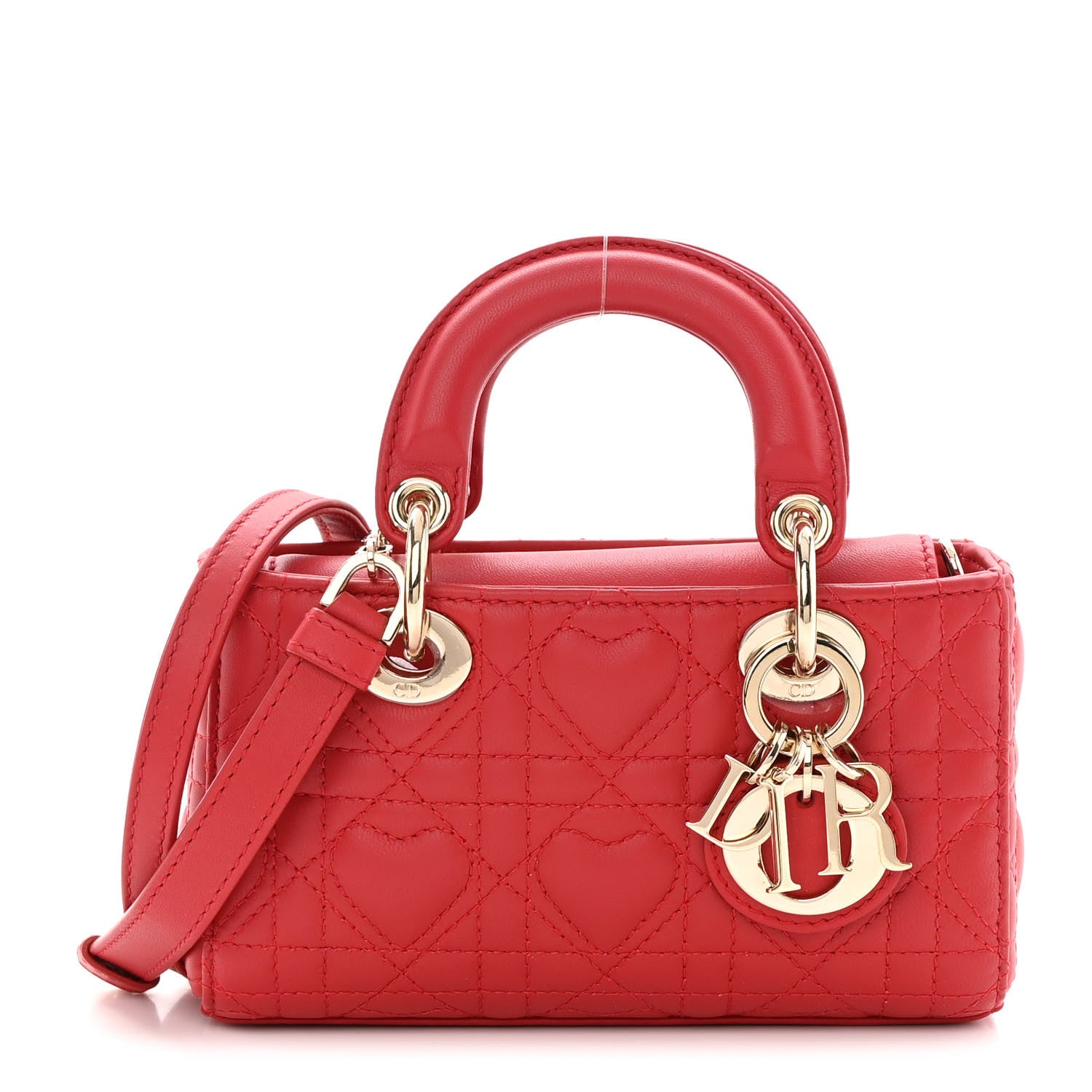 Christian Dior Lambskin Cannage Dioramour Micro Lady D-Joy Red 1 of 12