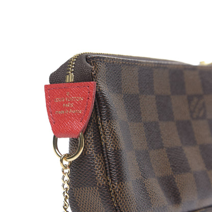 Louis Vuitton Damier Ebene 2019 Christmas Animation Mini Pochette Accessories Red 8 of 10