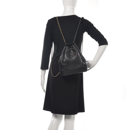 Chanel Aged Calfskin Quilted Gabrielle Backpack Black 2 of 13