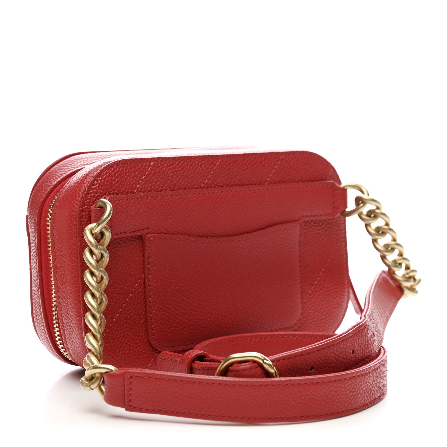 Chanel Caviar Quilted Waist Bag Red 3 of 12