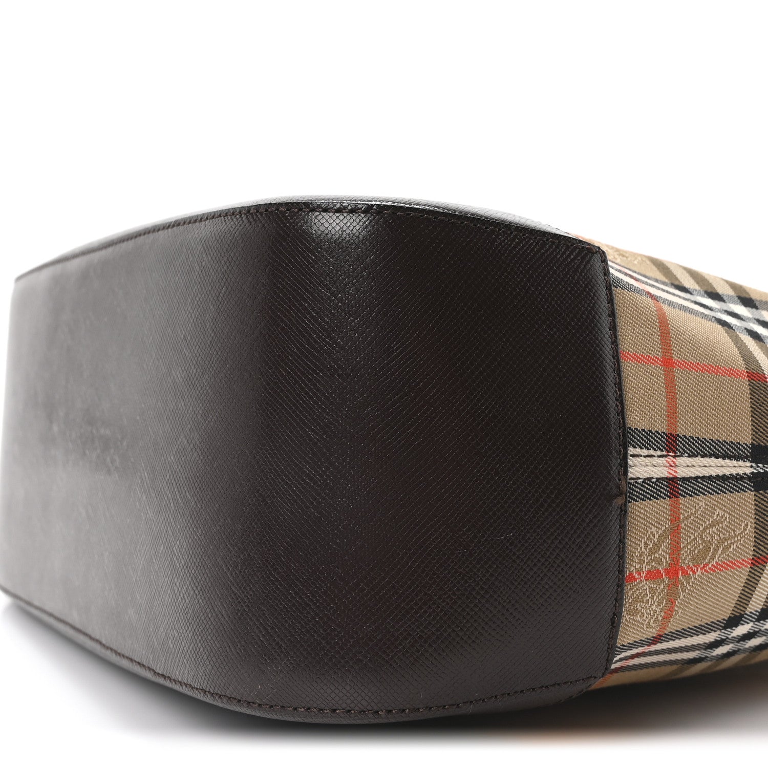 Burberry Haymarket Check Small Tote Dark Brown 9 of 9