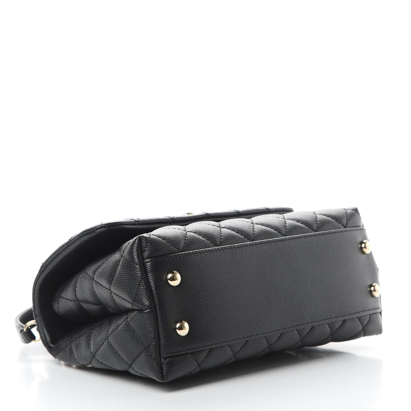 Caviar Quilted Mini Coco Handle Flap Black