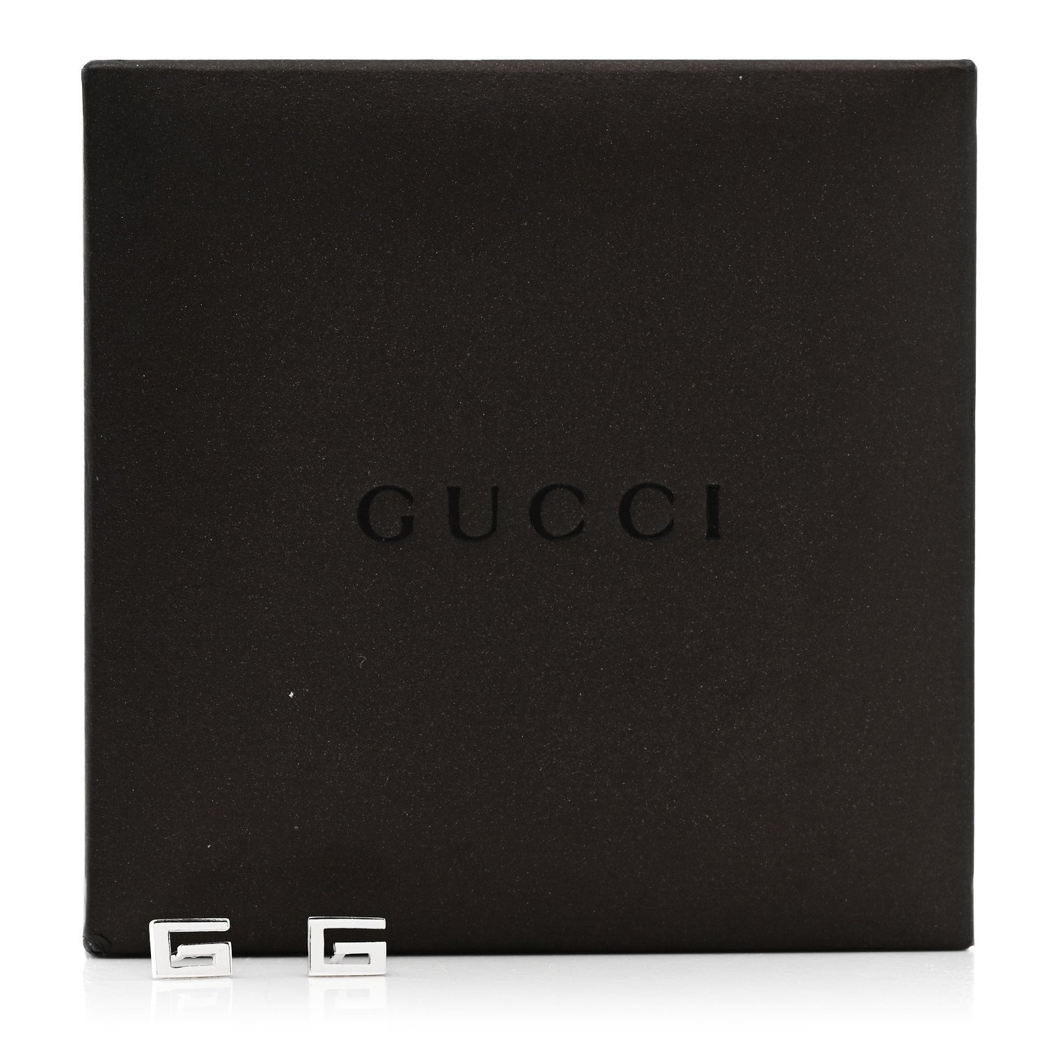 Gucci 18K White Gold G Square Stud Earrings 6 of 6