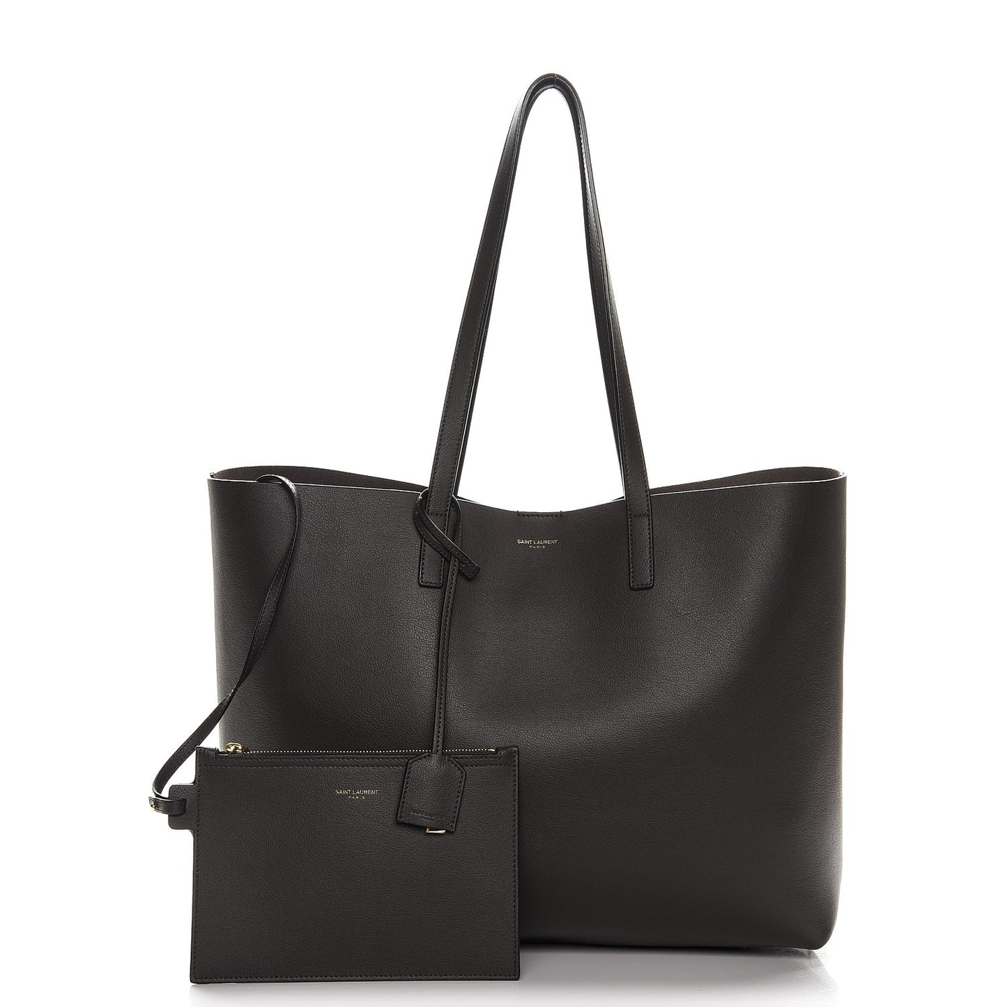 Calfskin Large Shopping Tote Dark Anthracite