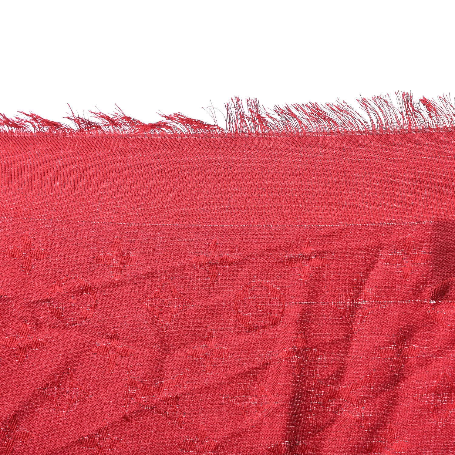 Louis Vuitton Silk Wool Monogram Shawl Pomme D'Amour 13 of 13