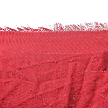 Louis Vuitton Silk Wool Monogram Shawl Pomme D'Amour 13 of 13