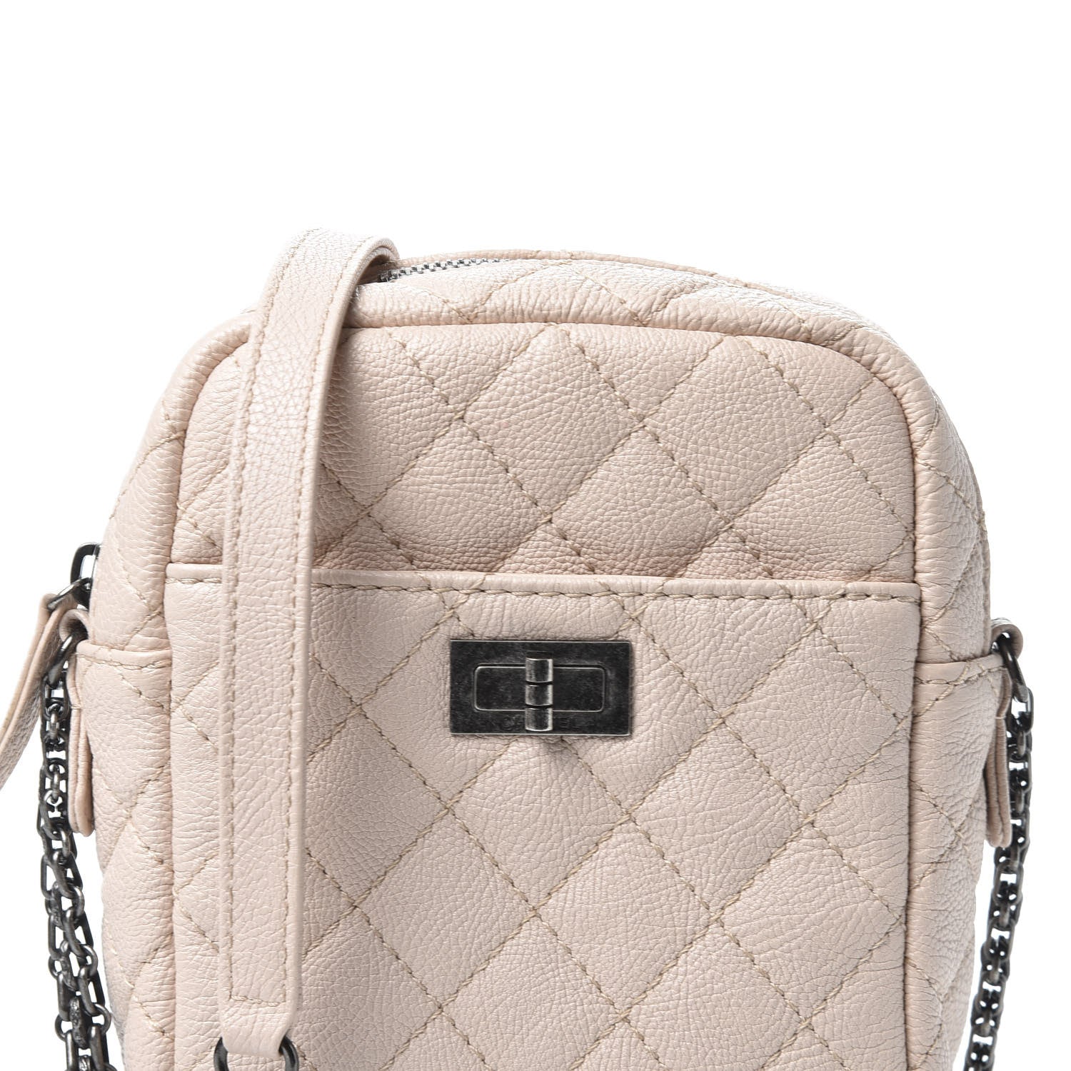 Chanel Grained Calfskin Quilted Reissue Camera Case Light Pink 9 of 9