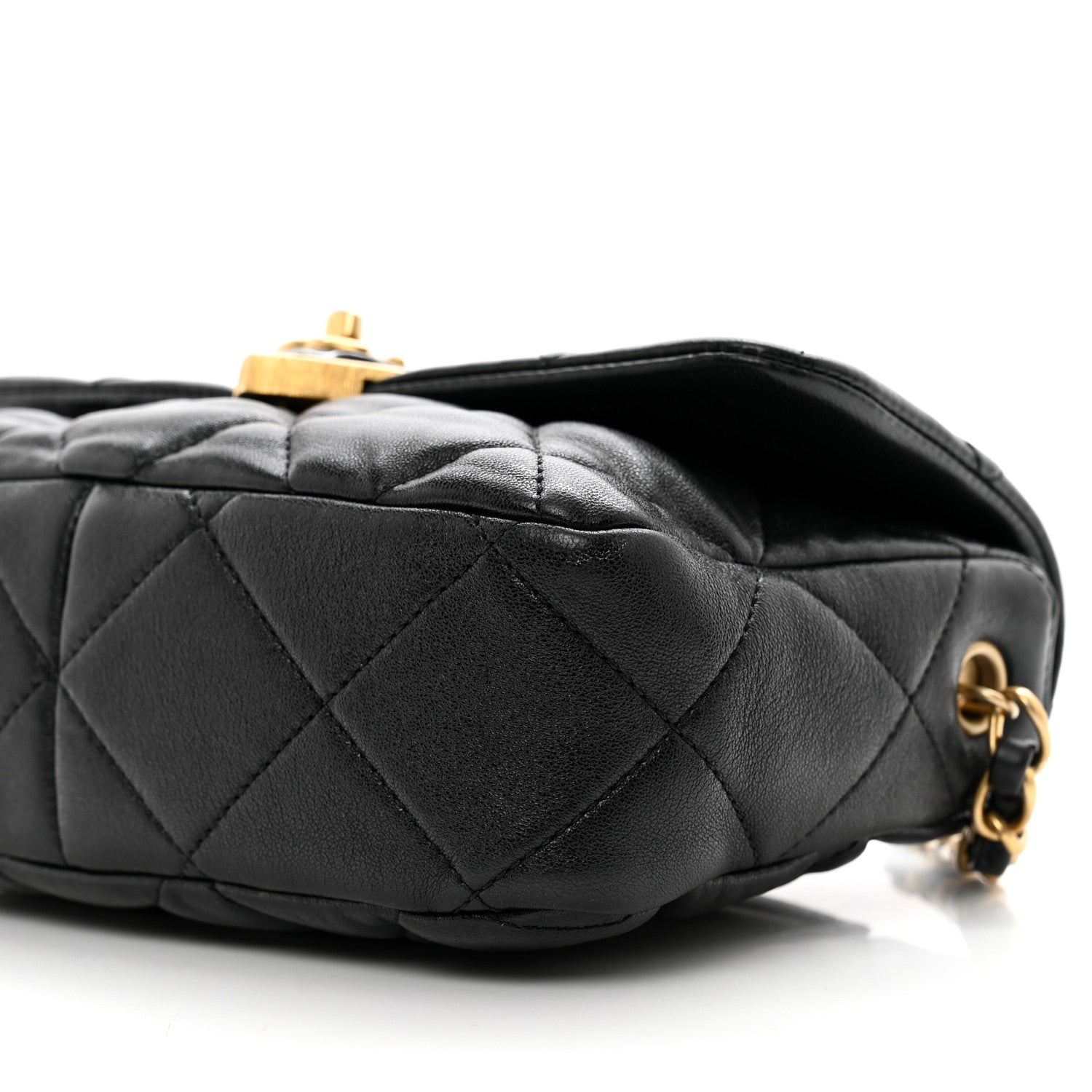 Chanel Lambskin Plexiglass Quilted Coco Love Flap Black 10 of 10