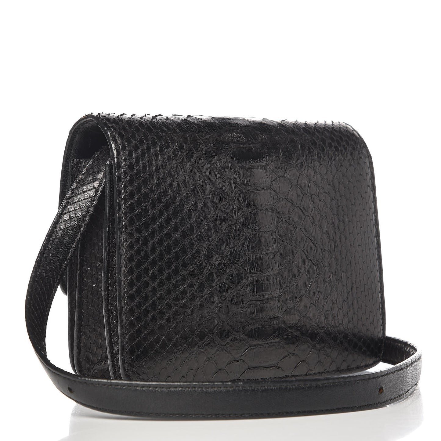 Python Small Classic Box Flap Bag Black