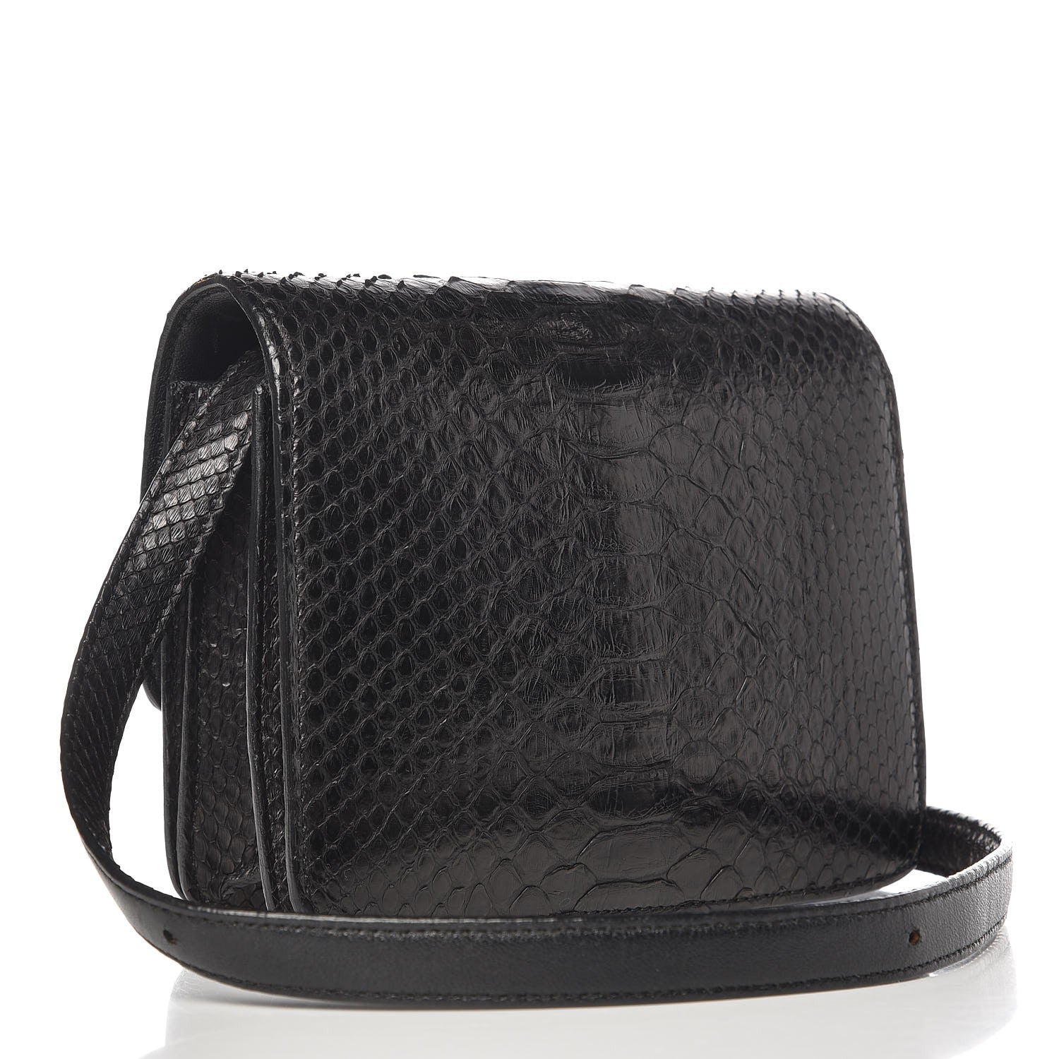 Celine Python Small Classic Box Flap Bag Black 3 of 8