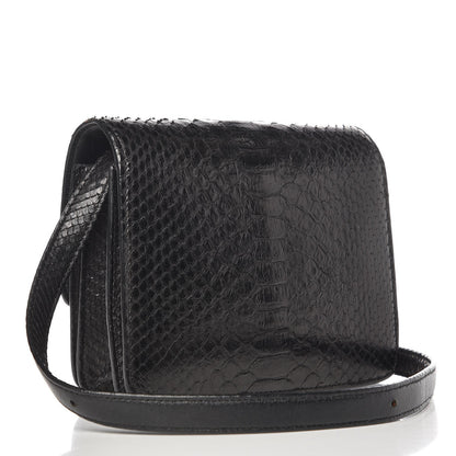Celine Python Small Classic Box Flap Bag Black 3 of 8
