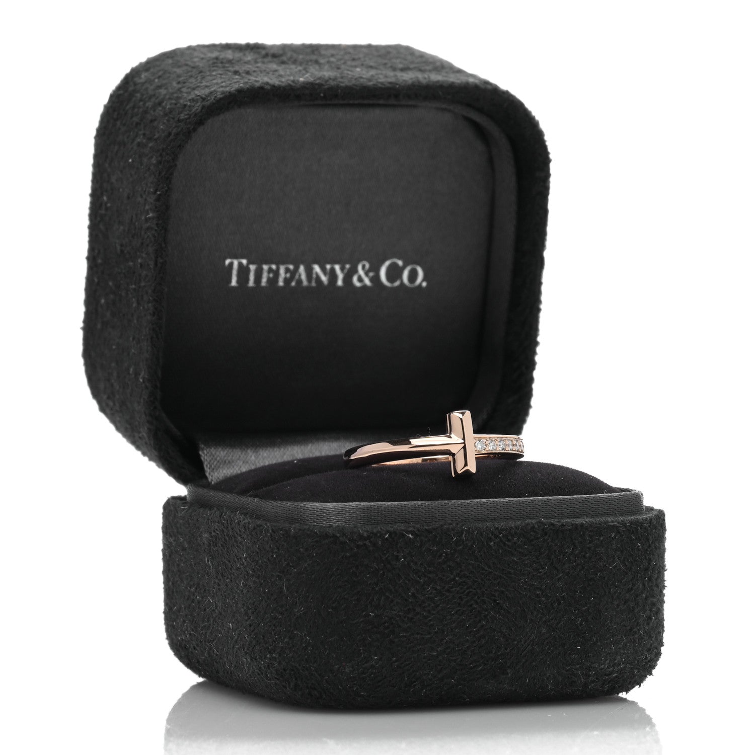Tiffany 18K Rose Gold Diamond 2.5mm T T1 Ring 53 6.5 5 of 5