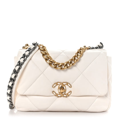 Chanel Lambskin Quilted Medium Chanel 19 Flap White 1 of 10