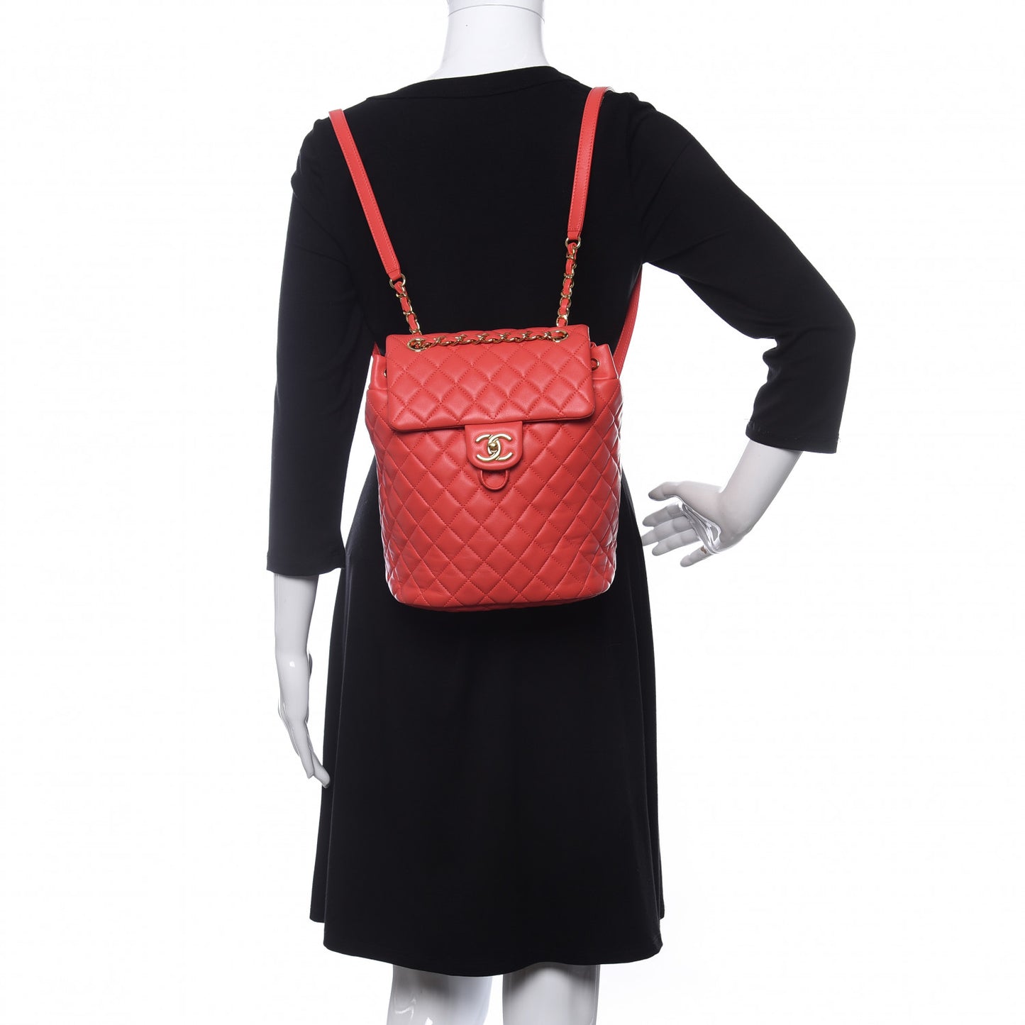 Lambskin Quilted Small Urban Spirit Backpack Red