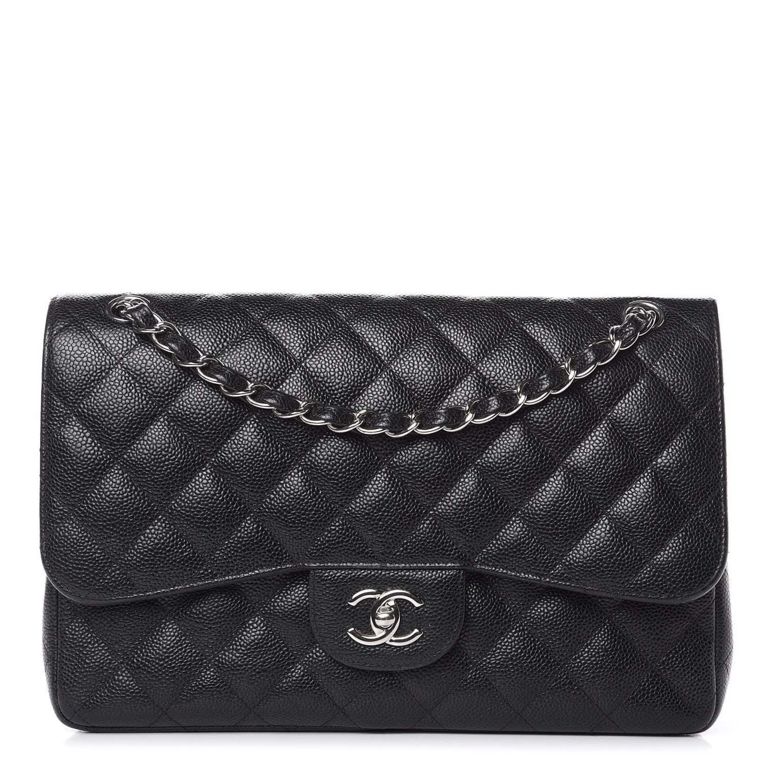 Chanel Caviar Quilted Jumbo Double Flap Black 1 of 12