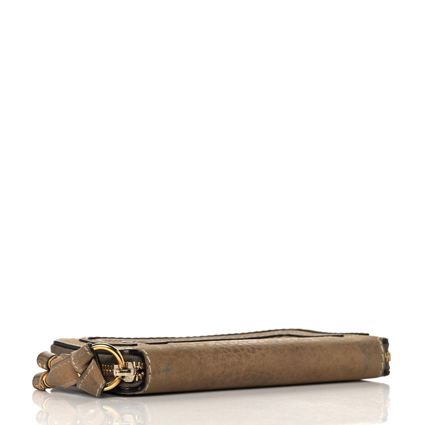 Grained Calfskin Marcie Long Zip Around Wallet Nut