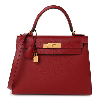 Hermes Epsom Kelly Sellier 28 Rouge Grenat 1 of 10