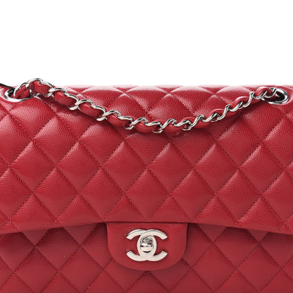 Chanel Caviar Quilted Medium Double Flap Red 11 of 12