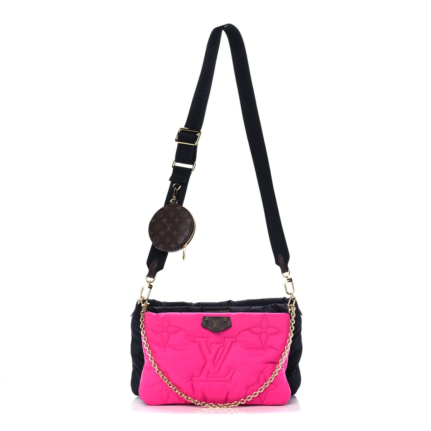 Louis Vuitton Econyl Monogram Pillow Maxi Multi Pochette Accessories Black Fuchsia 1 of 13