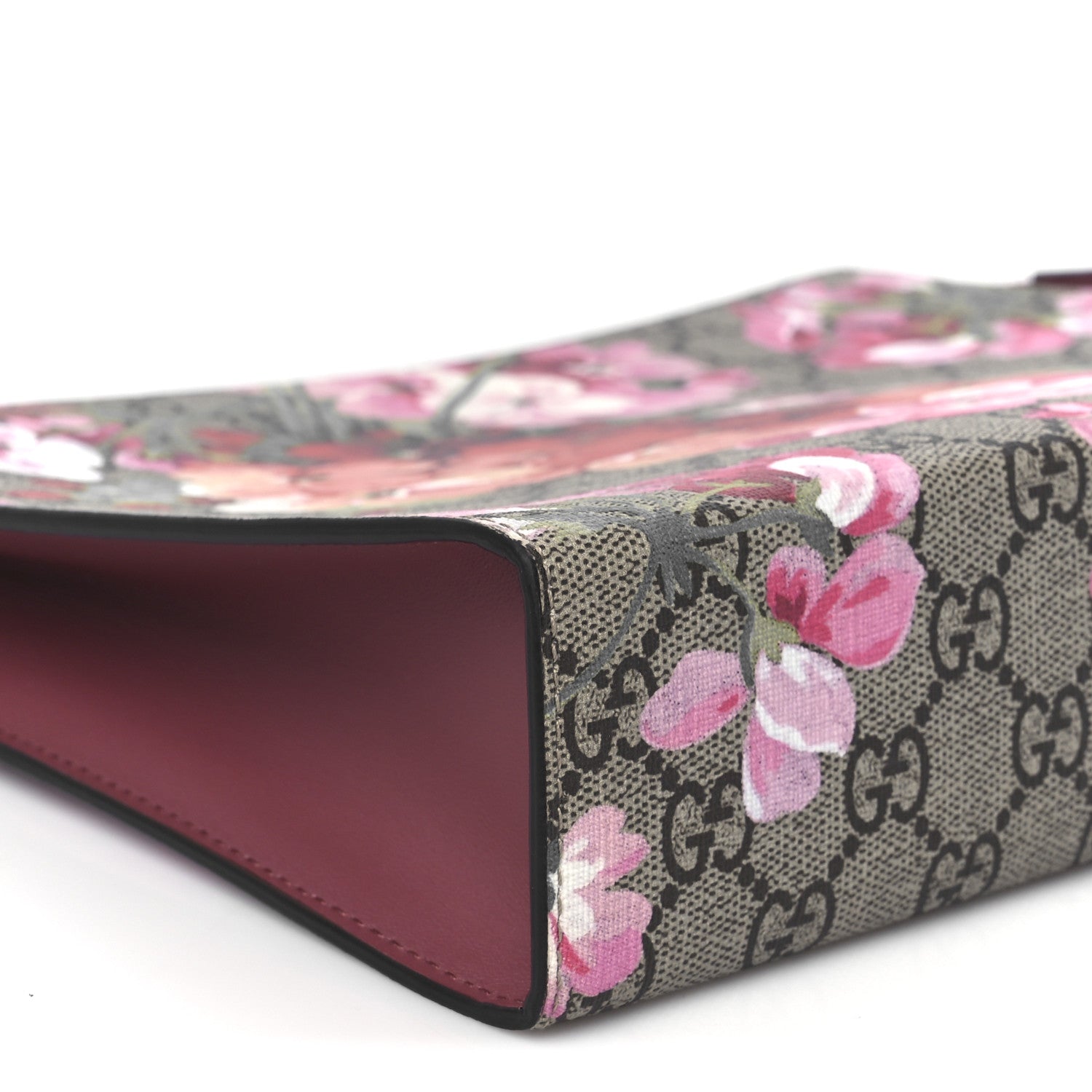 Gucci GG Supreme Monogram Blooms Large Cosmetic Case Beige Multicolor Dry Rose 9 of 10
