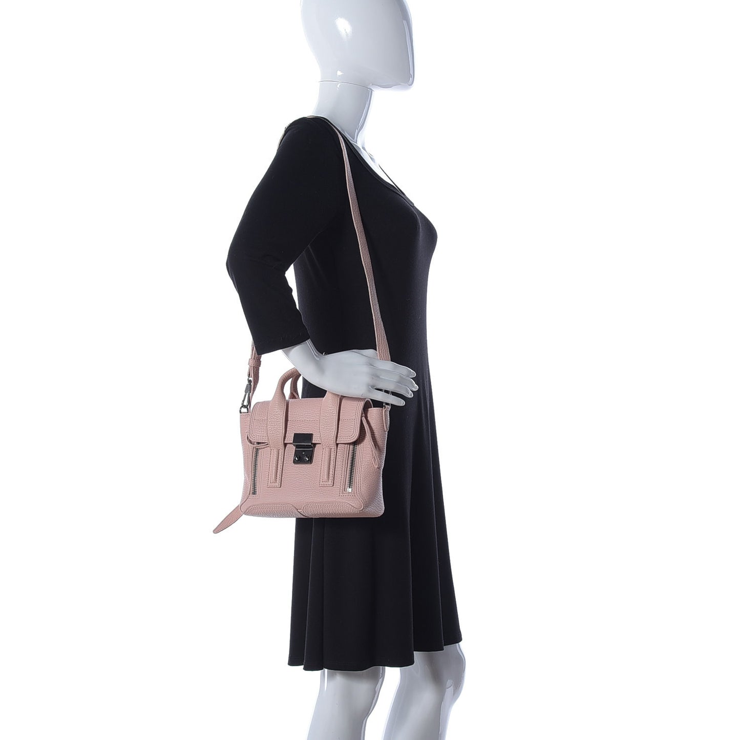 Textured Calfskin Mini Pashli Satchel Petal
