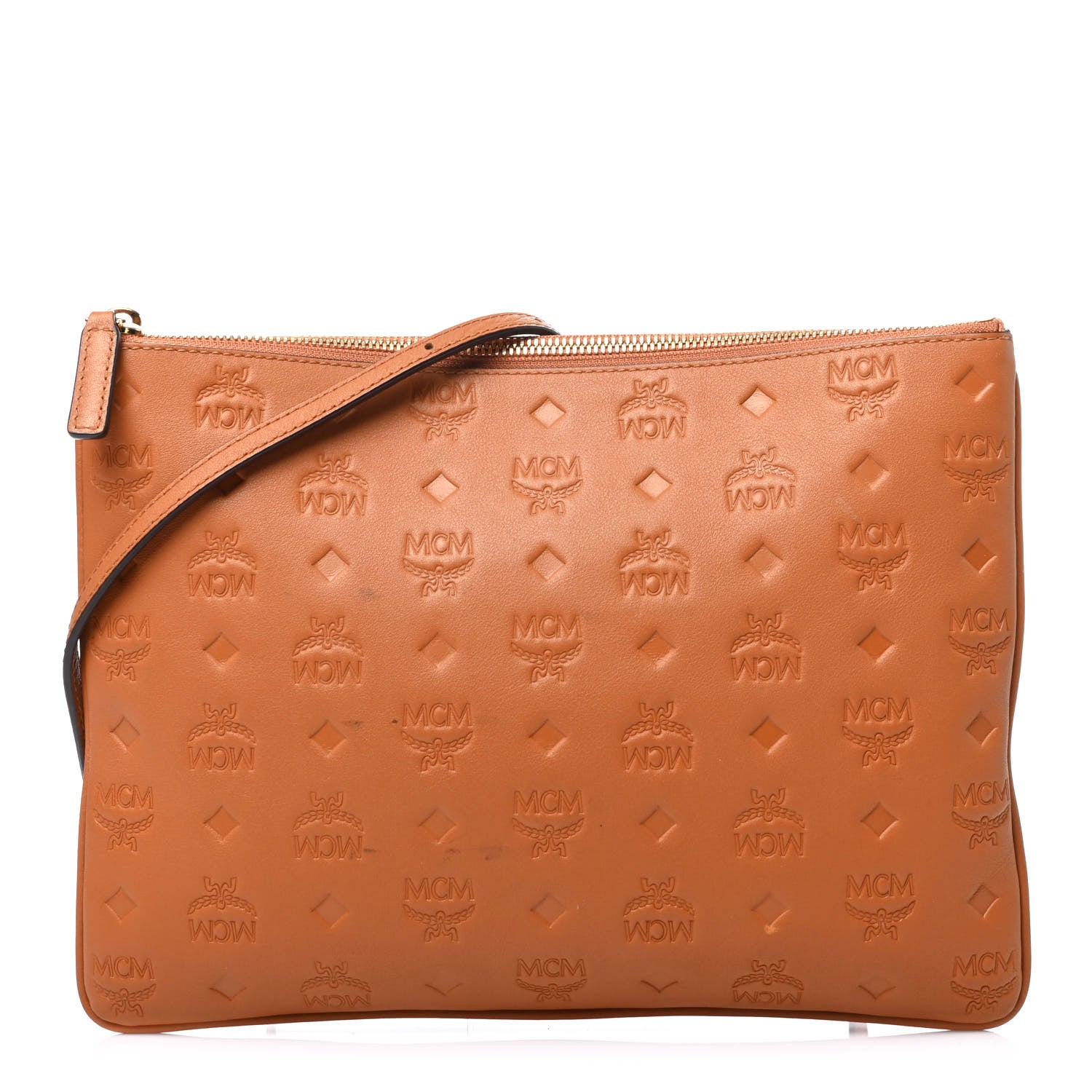 MCM Calfskin Ottomar Crossbody Pouch Cognac 1 of 4