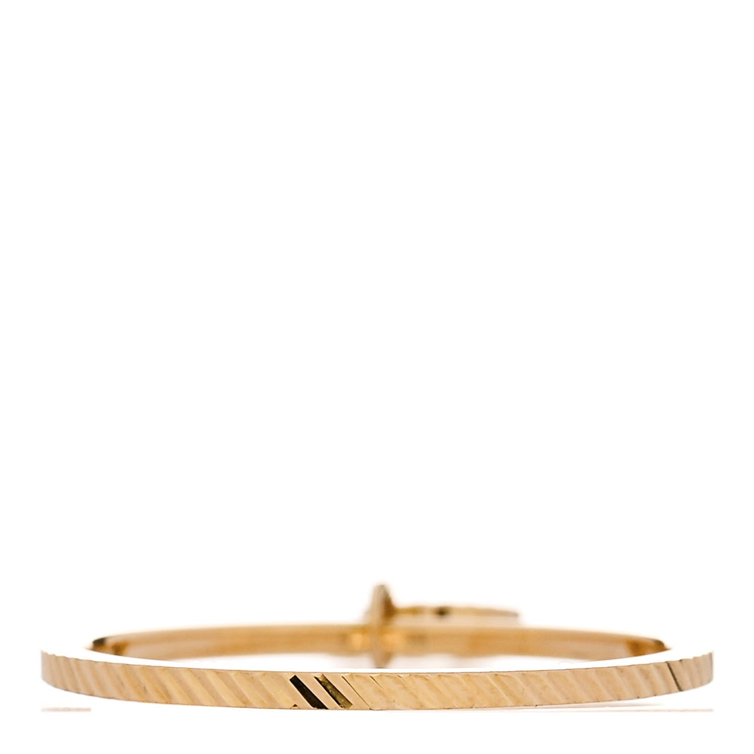 Gucci 18K Yellow Gold GG Running Charm Ring 53 6.5 3 of 6
