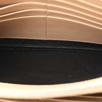 Saint Laurent Grain De Poudre Matelasse Chevron Cassandre Chain Wallet Dark Beige 6 of 12
