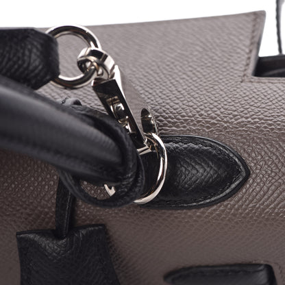 Hermes Epsom Bi Color Horseshoe Kelly Sellier 25 Etain Black 12 of 40