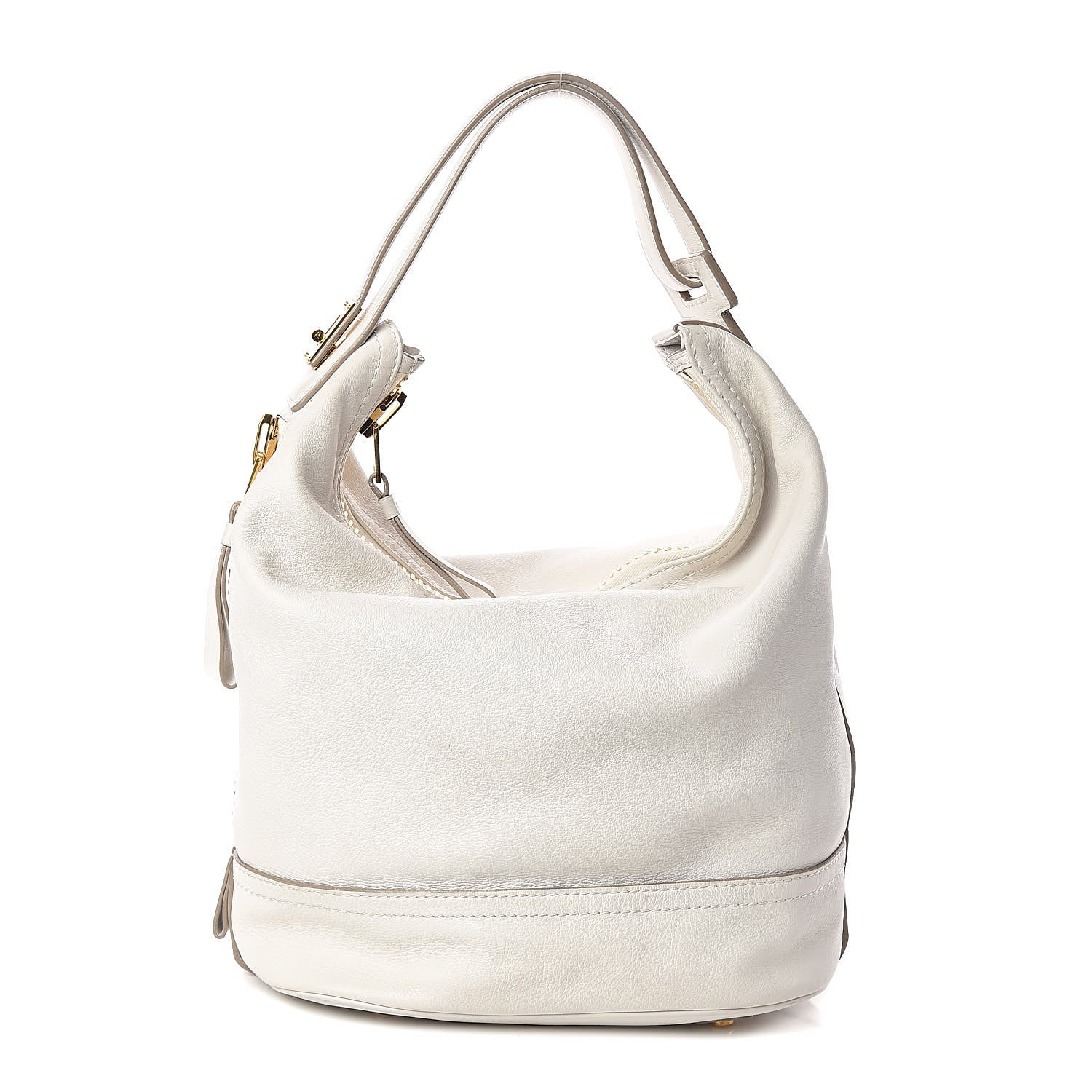 Tom Ford Calfskin Zip Hobo White 1 of 9
