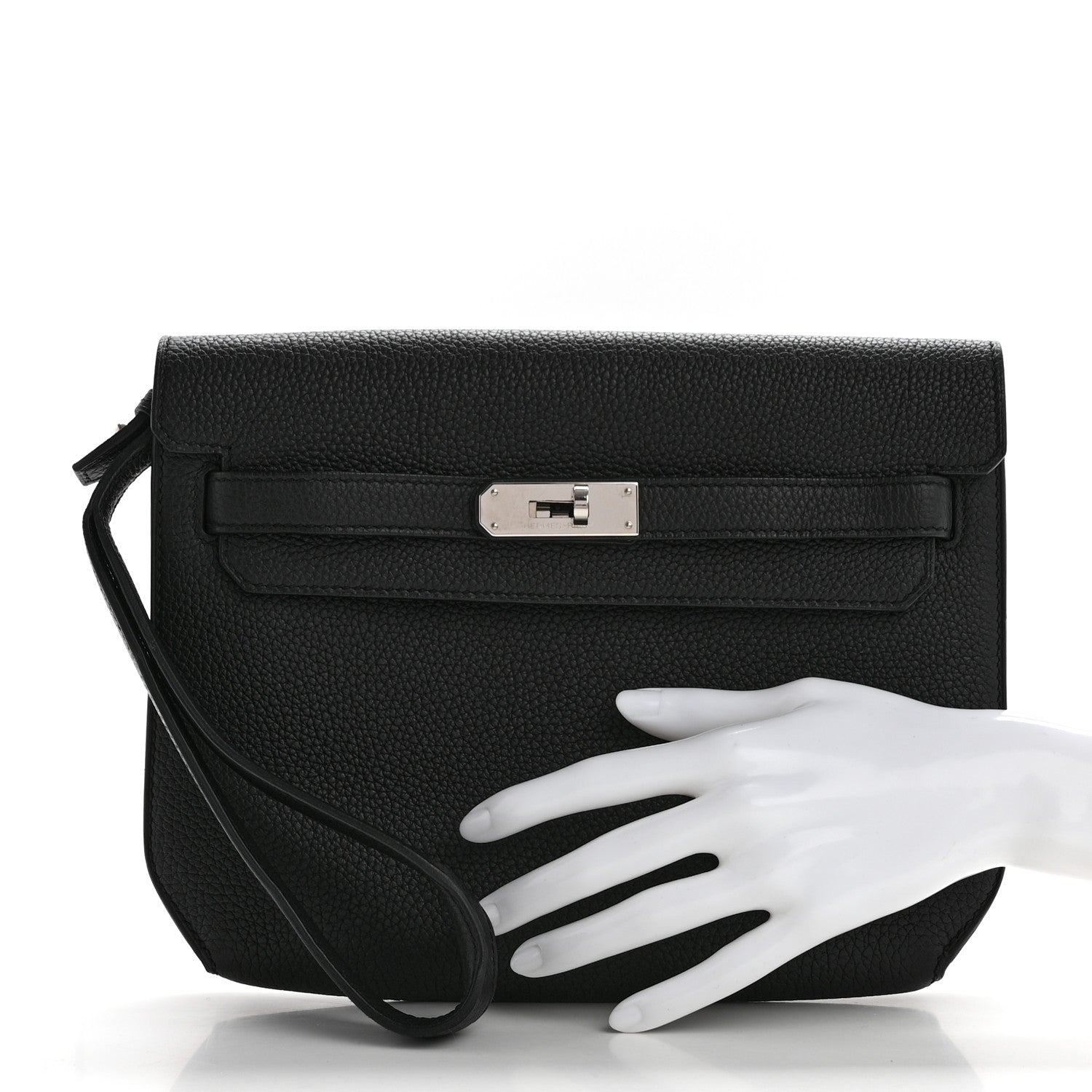 Hermes Togo Kelly Depeches 25 Pouch Black 2 of 9