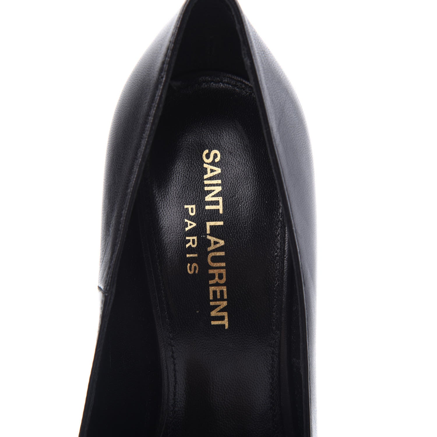 Saint Laurent Calfskin Opyum 110 Pumps 35 Black Gold 6 of 12