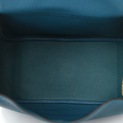 Hermes Taurillon Clemence Lindy 26 Vert Bosphore 5 of 14