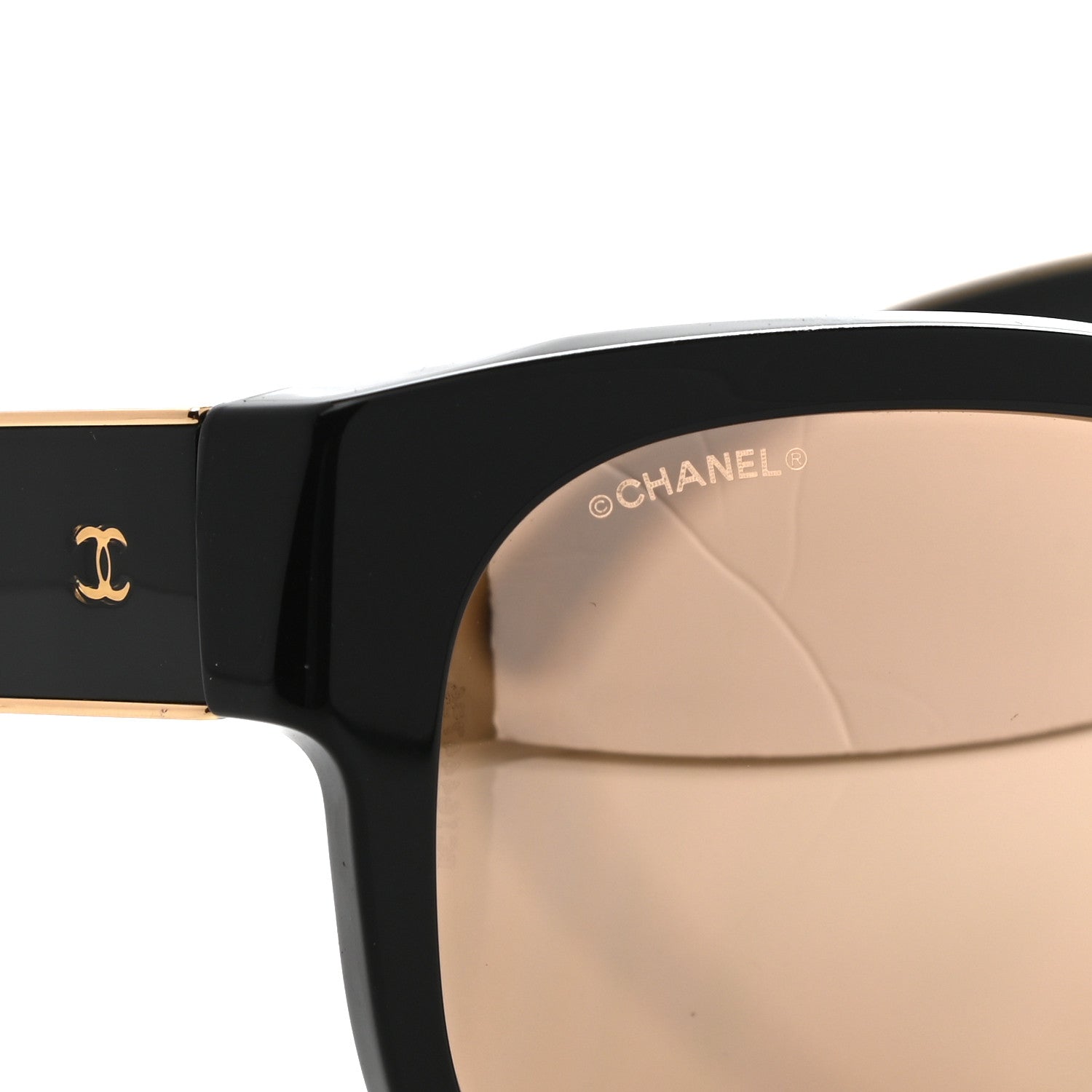 Chanel Acetate Mirrored CC Sunglasses 5270 Black Gold 6 of 6