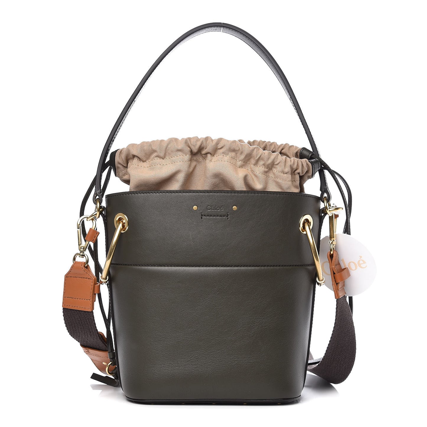 Smooth Calfskin Small Roy Bucket Bag Deep Forest