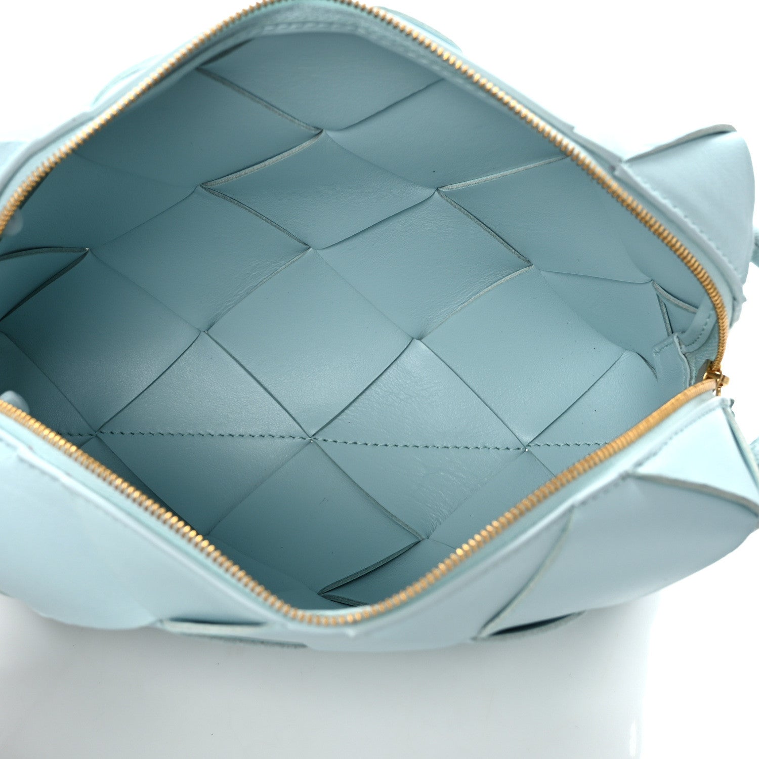 にこライトブルーxs Bottega Veneta Maxi Intreccio Small Cassette Camera Bag Teal