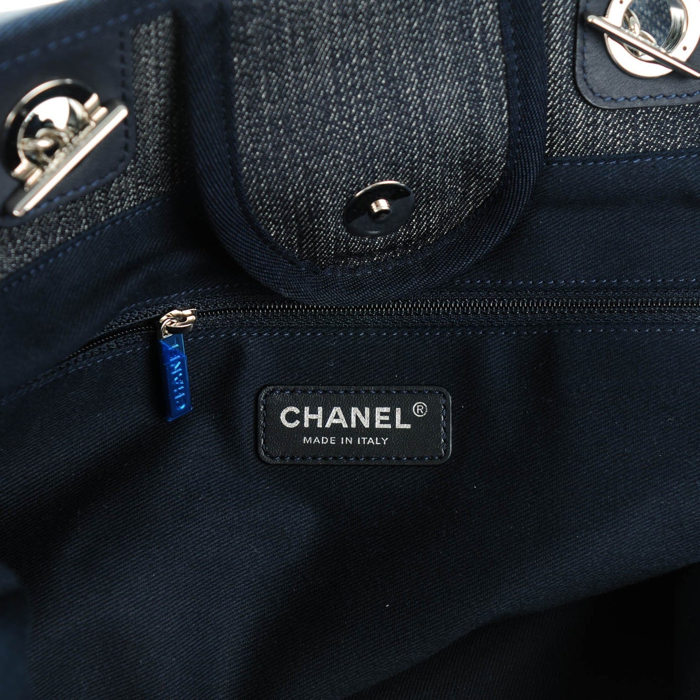 Denim Large Deauville Tote Dark Blue