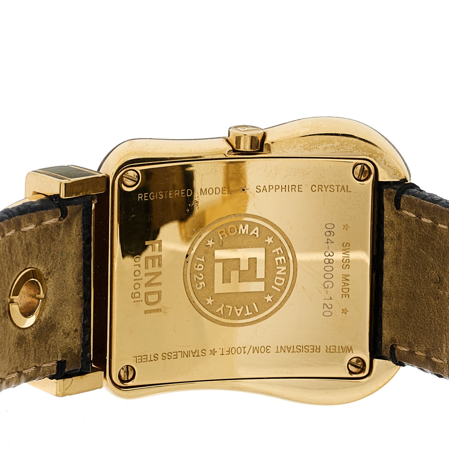 Stainless Steel Lizard Diamond Mother of Pearl 30mm B.Fendi Buckle Quartz Watch