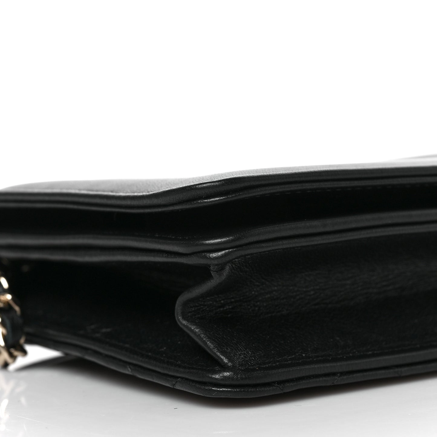 Lambskin Quilted Timeless CC Wallet On Chain WOC Black