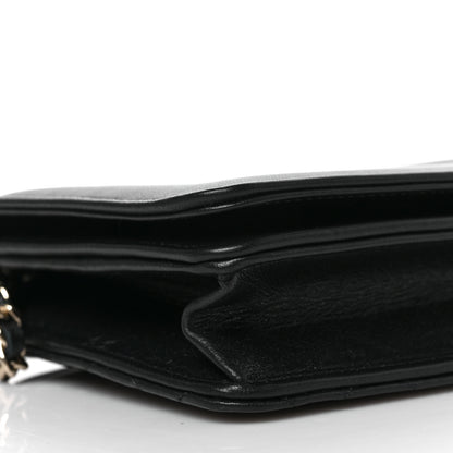 Chanel Lambskin Quilted Timeless CC Wallet On Chain WOC Black 9 of 10