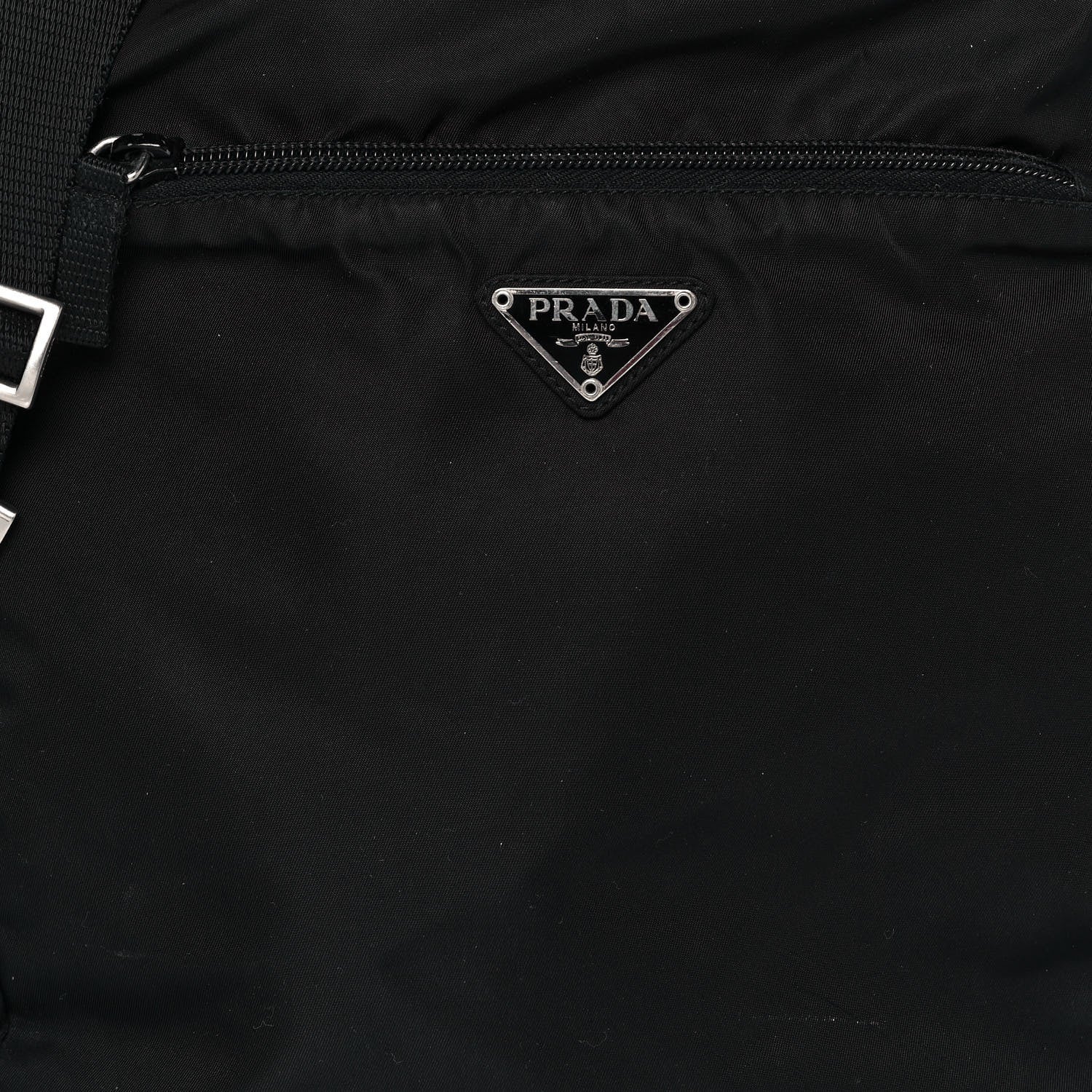 Prada Nylon Flat Messenger Bag Black 7 of 11