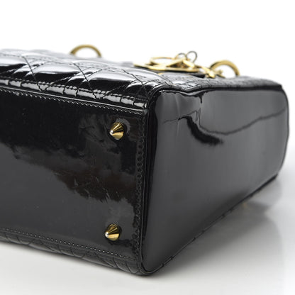 Christian Dior Patent Cannage Medium Lady Dior Black 6 of 9