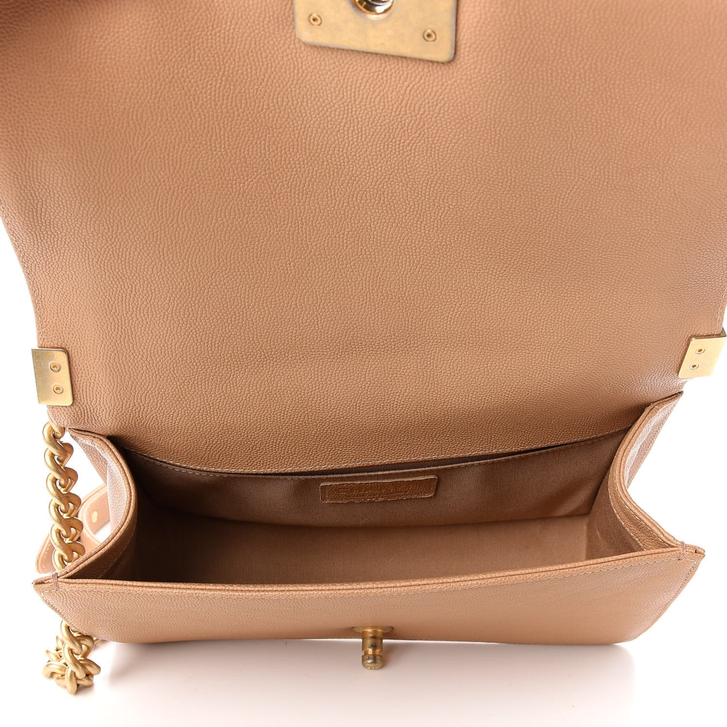 Caviar Quilted Medium Boy Flap Beige