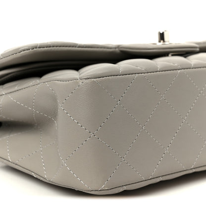 Chanel Lambskin Quilted Small Double Flap Grey 10 of 11