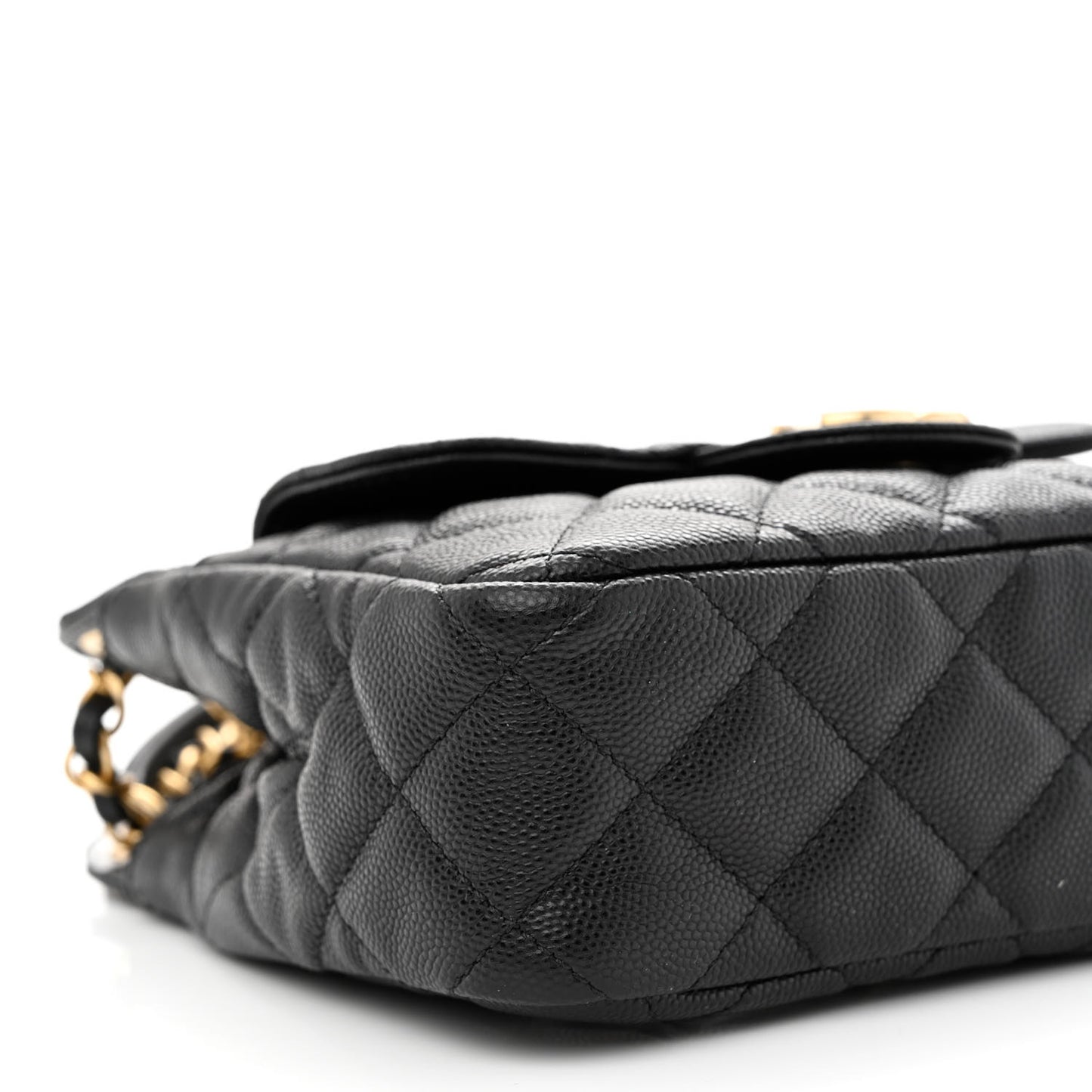 Caviar Quilted Small Wavy CC Hobo Black